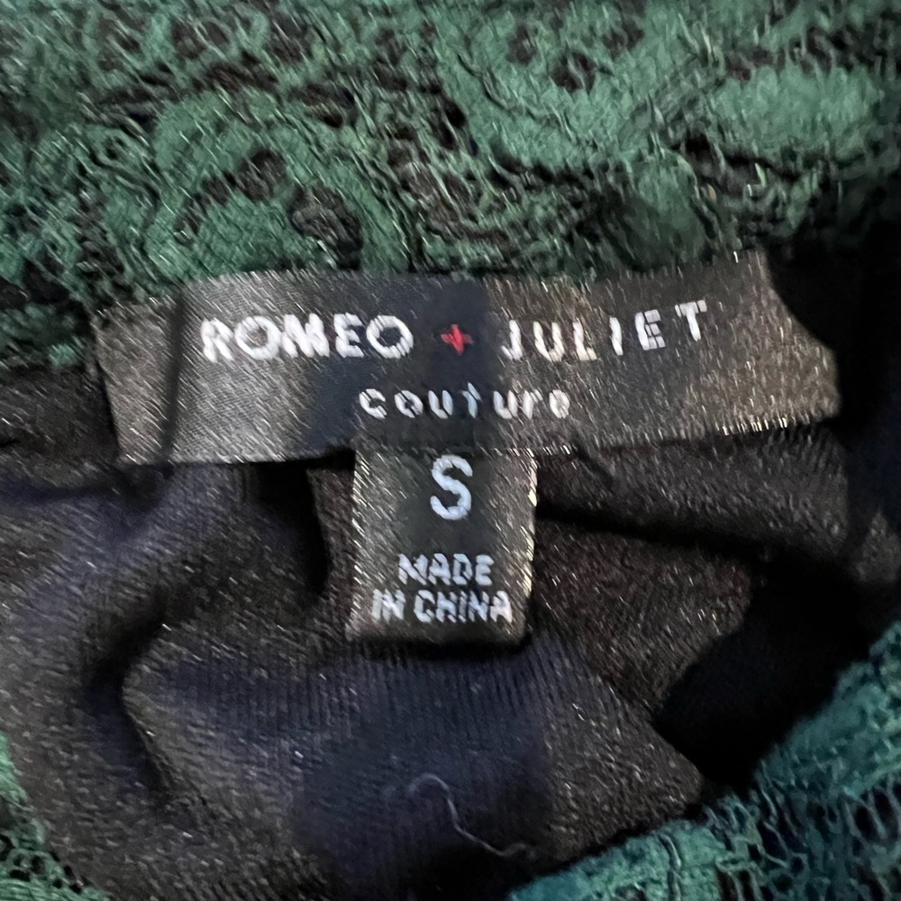 Romeo + Julliet Couture Womens Green Lace Open Back Fit And Flare Dress Sz Small - Picture 6 of 8